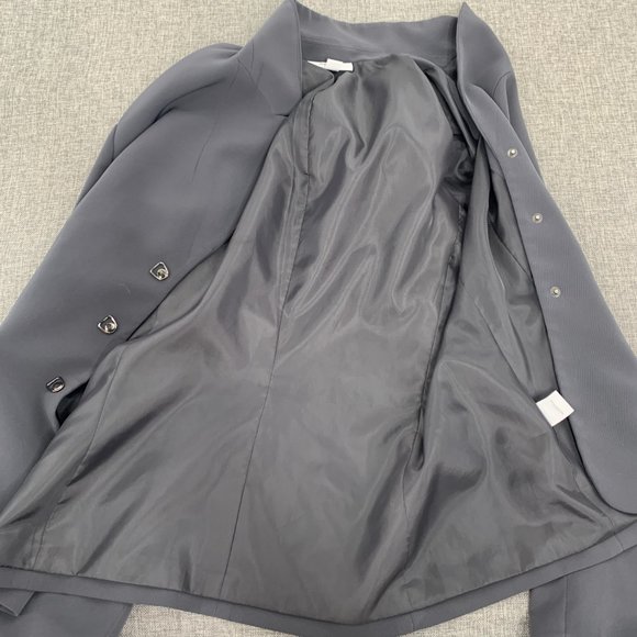 Dressbarn‎ Gray Suit Jacket Size 12 Lined 3 Snaps Closure Long Sleeve Polyester - Picture 6 of 15
